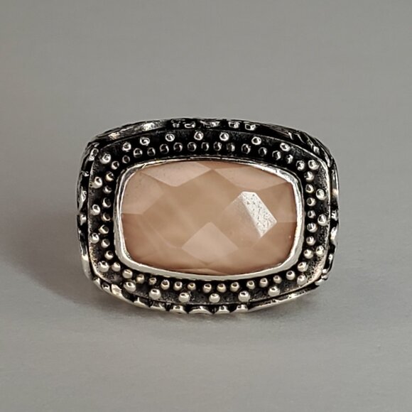 Lori Bonn Rose Quartz Sterling Silver Ring, Size 6.25 - Picture 2 of 8